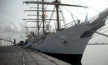 The Argentine frigate Libertad seized in Ghana