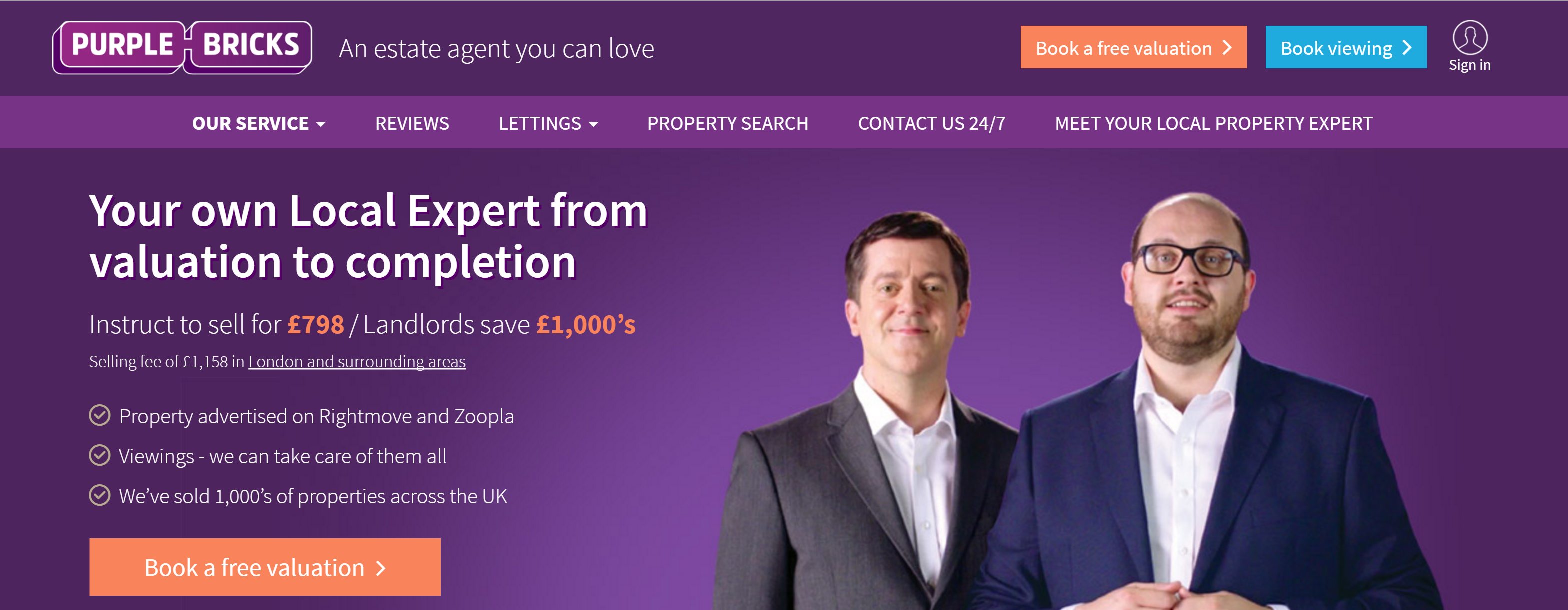 purplebricks homepage
