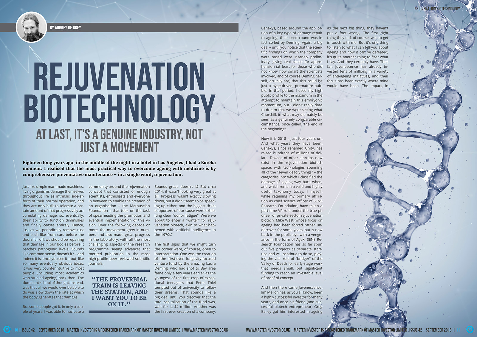Rejuvenation biotechnology: At last, it's a genuine industry, not just a movement